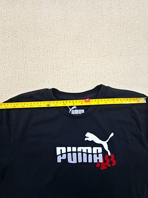 Puma Black Logo Crew Neck Tee Men's L Short Sleeve Turkey
