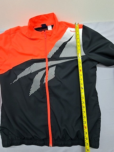 Reebok Black Orange Track Jacket Men's XL Long Sleeve Zipper Logo