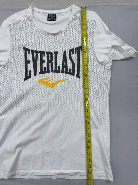 Everlast Men's L White Geometric Short Sleeve T-Shirt 2008 Polyester