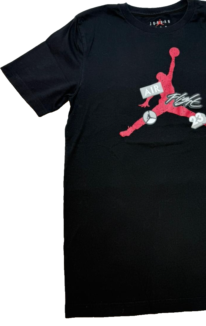Nike Jordan Air Flight 23 Jumpman Graphic T-Shirt Black Red Youth XL 1315 Years