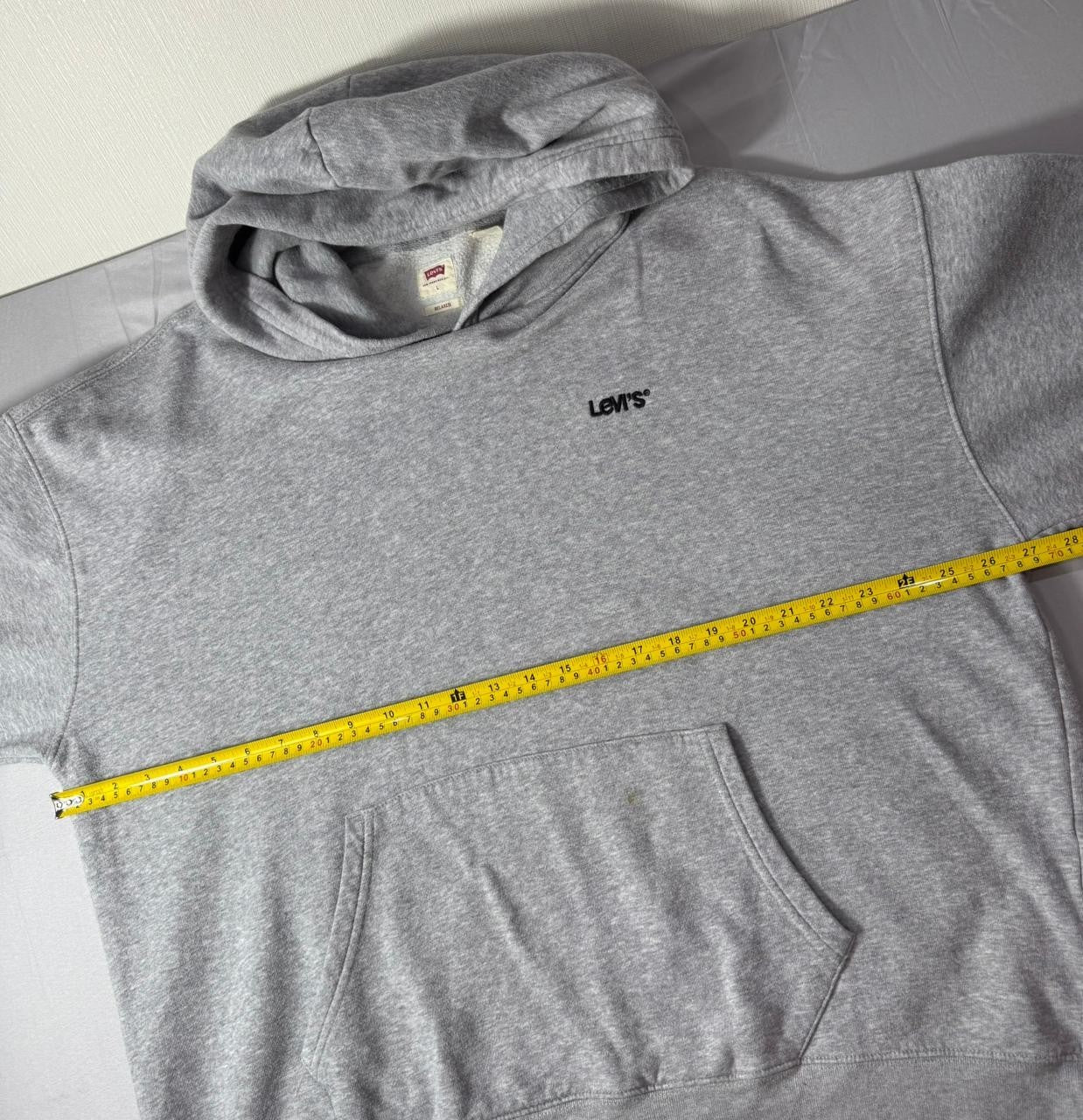 Levi's Gray Hoodie Men's Large L Relaxed Fit Pullover Fleece Sweatshirt