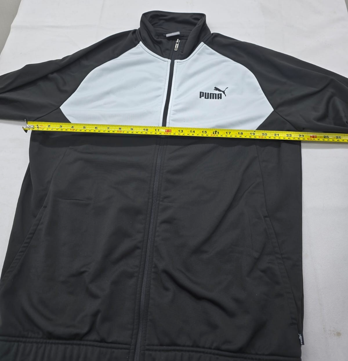 Puma Men's Track Jacket Black White Full Zip Athletic Sportswear Size L