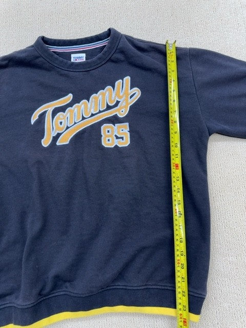 Tommy Jeans Men's Navy Crew Neck Sweatshirt Size S 90s Logo