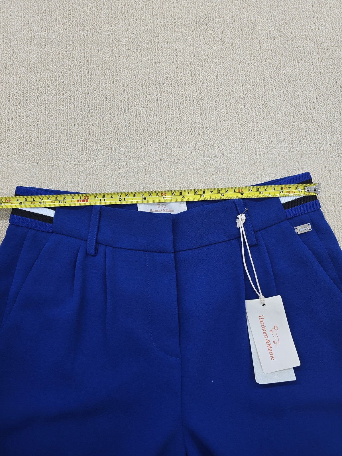 Harmont & Blaine Blue Wide Leg Pants TG 42 High Rise Italy