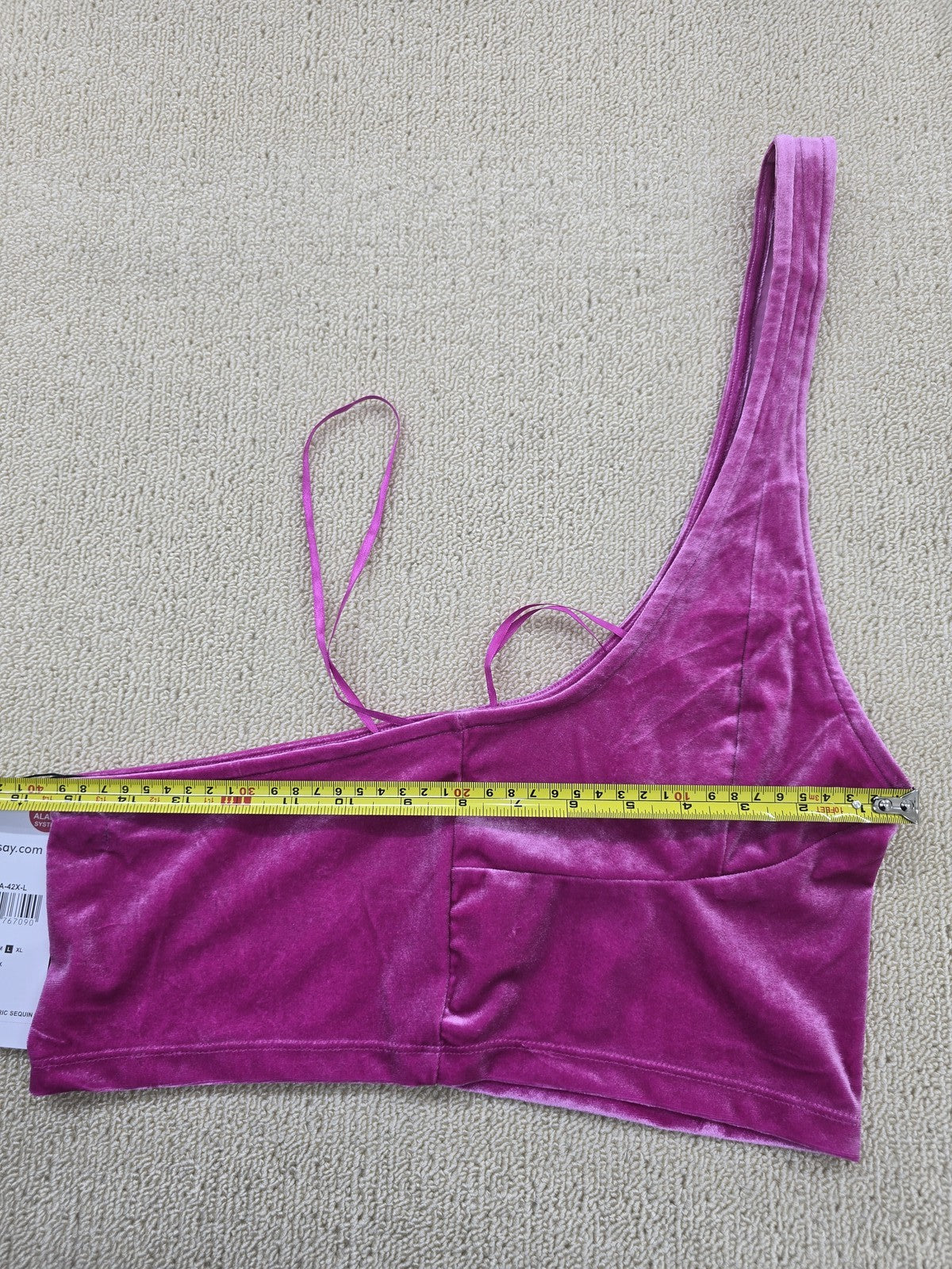 Sinsay Purple Velvet Bralette L Adjustable Straps Women