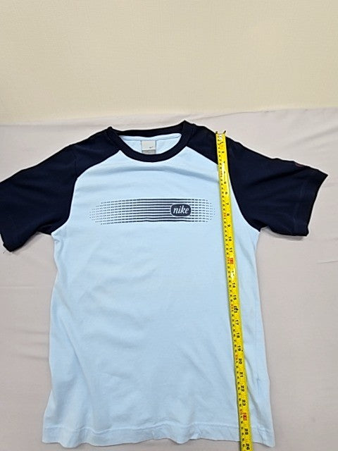 Nike Men's S Light Blue/Navy Raglan Short Sleeve Crewneck Tee