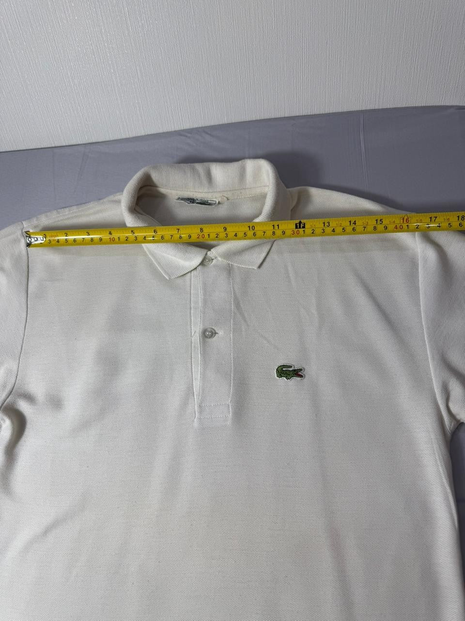 Vintage Lacoste White Polo Shirt Men's Classic Crocodile Logo Cotton