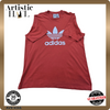 Adidas Men's Red T-Shirt – Size L, Crew Neck, Cotton