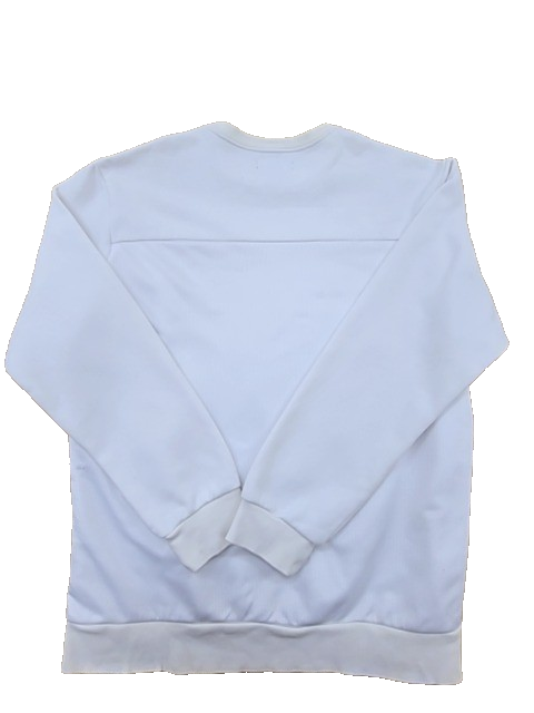 Adidas 3 Stripes White Fleece Sweatshirt Crewneck Regular Fit
