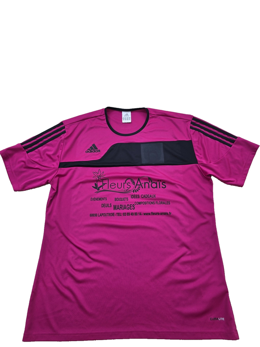 Adidas Men's Jersey – Size L, Magenta Sports Stripes magenta, Short Sleeve