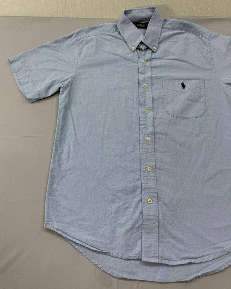 Polo Men's Light Blue Button-Down Shirt Size 15 Cotton Pony Logo