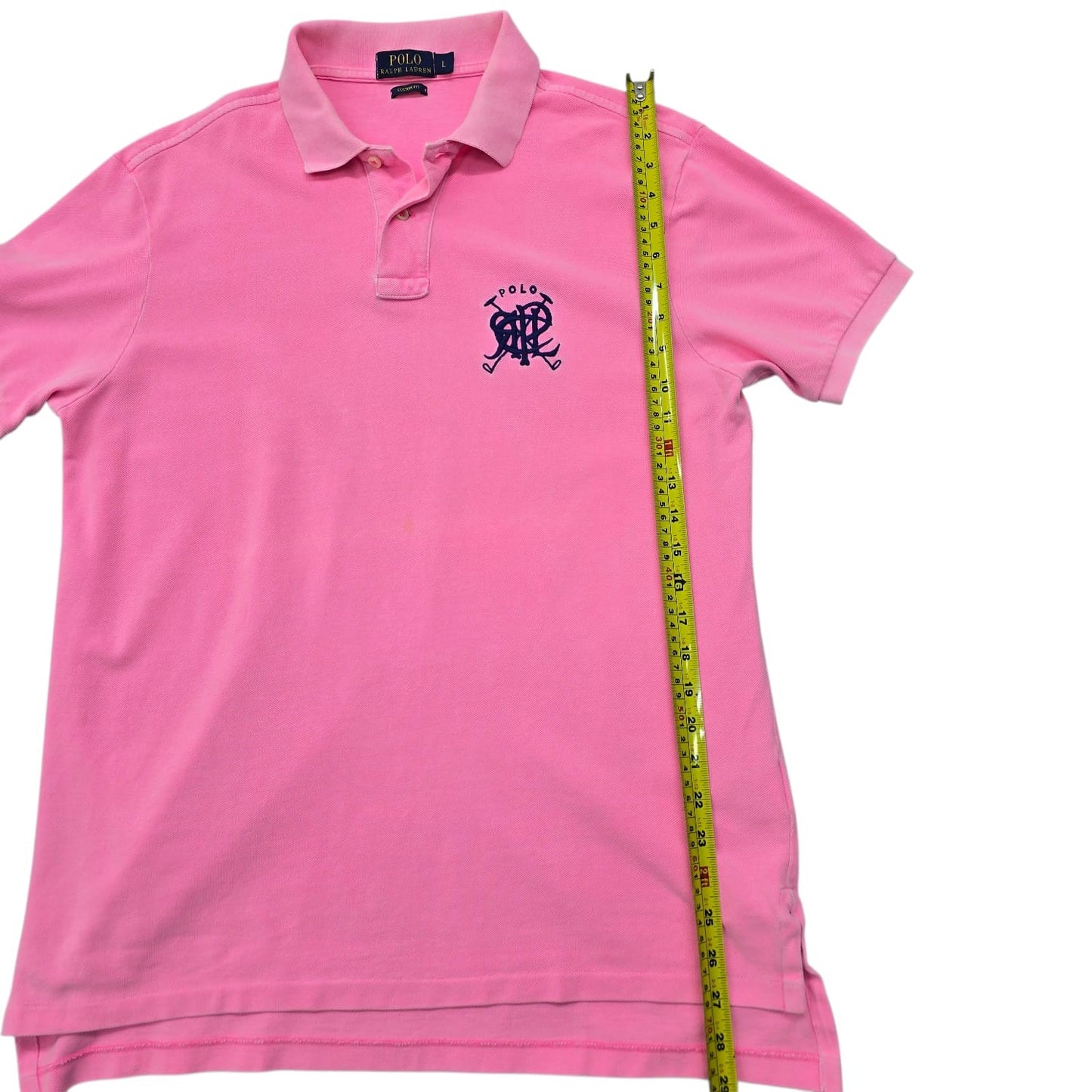 Polo Ralph Lauren Men's Pink Custom Fit Polo L