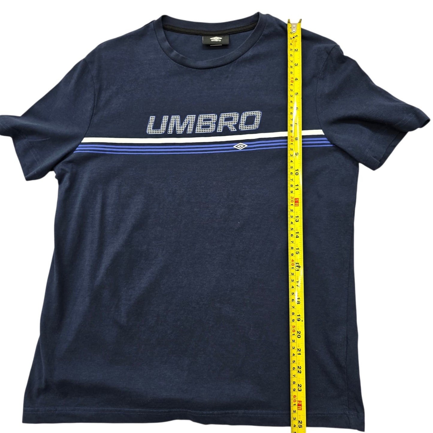 Umbro Men's Navy Blue Embroidered Logo T-Shirt Size M Vintage