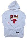 Chicago Bulls Men's White Hoodie – Size 2XL, Embroidered, Pullover