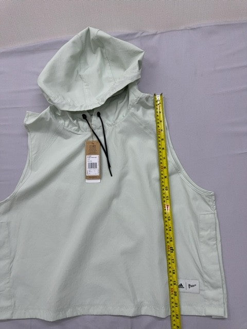 Adidas Parley Women's Sleeveless Hoodie Light Green L Recycled