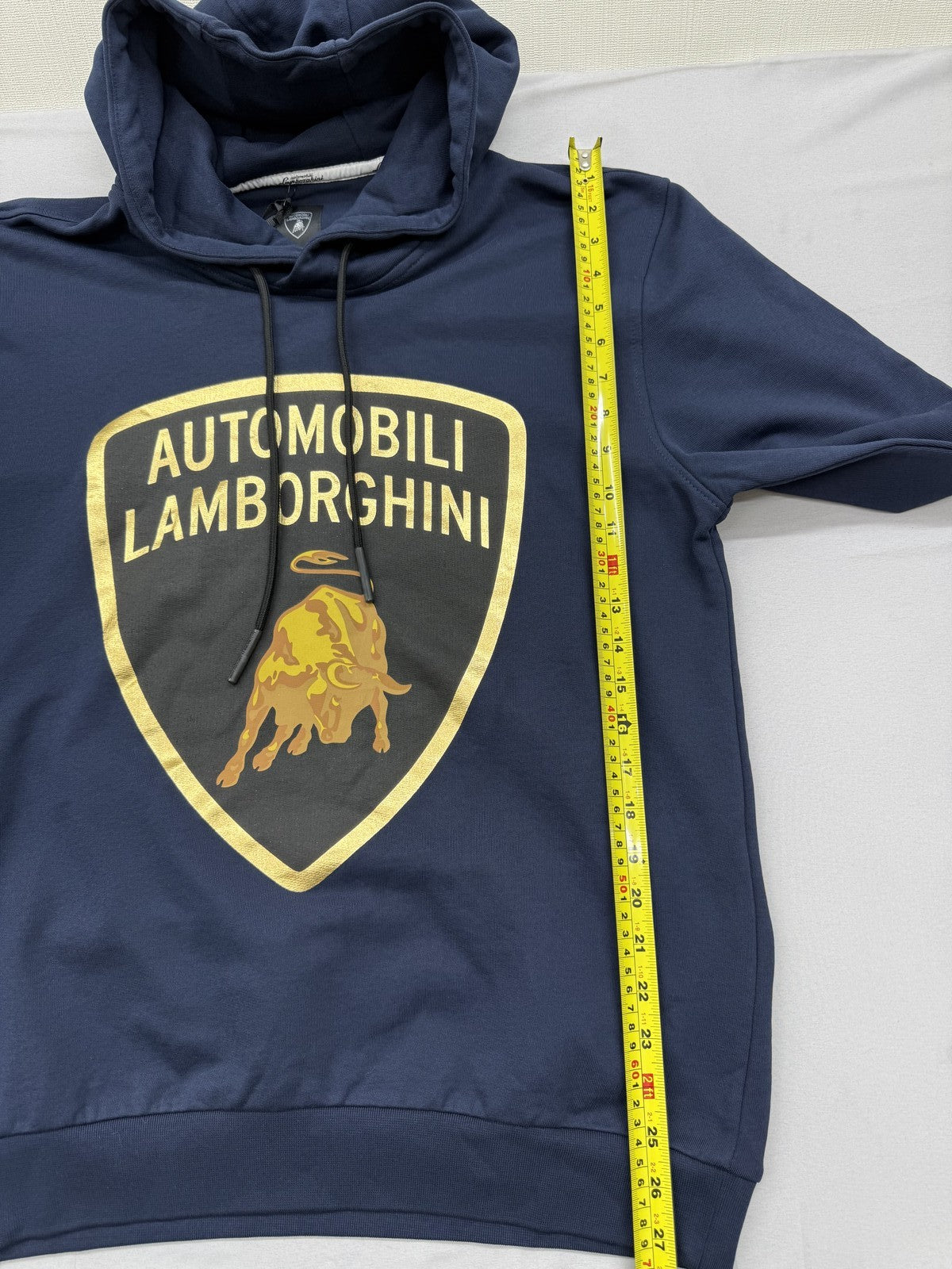 Lamborghini Navy Blue Full Zip Fleece Hoodie Men's L Regular