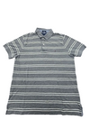 Tommy Hilfiger Men's Gray Polo Shirt – Size M, Striped, Cotton