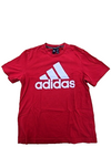 Adidas Men's Red T-Shirt – Size L, Logo, Short Sleeve