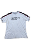Kappa Men's White T-Shirt – Size XL, Striped, Short Sleeve
