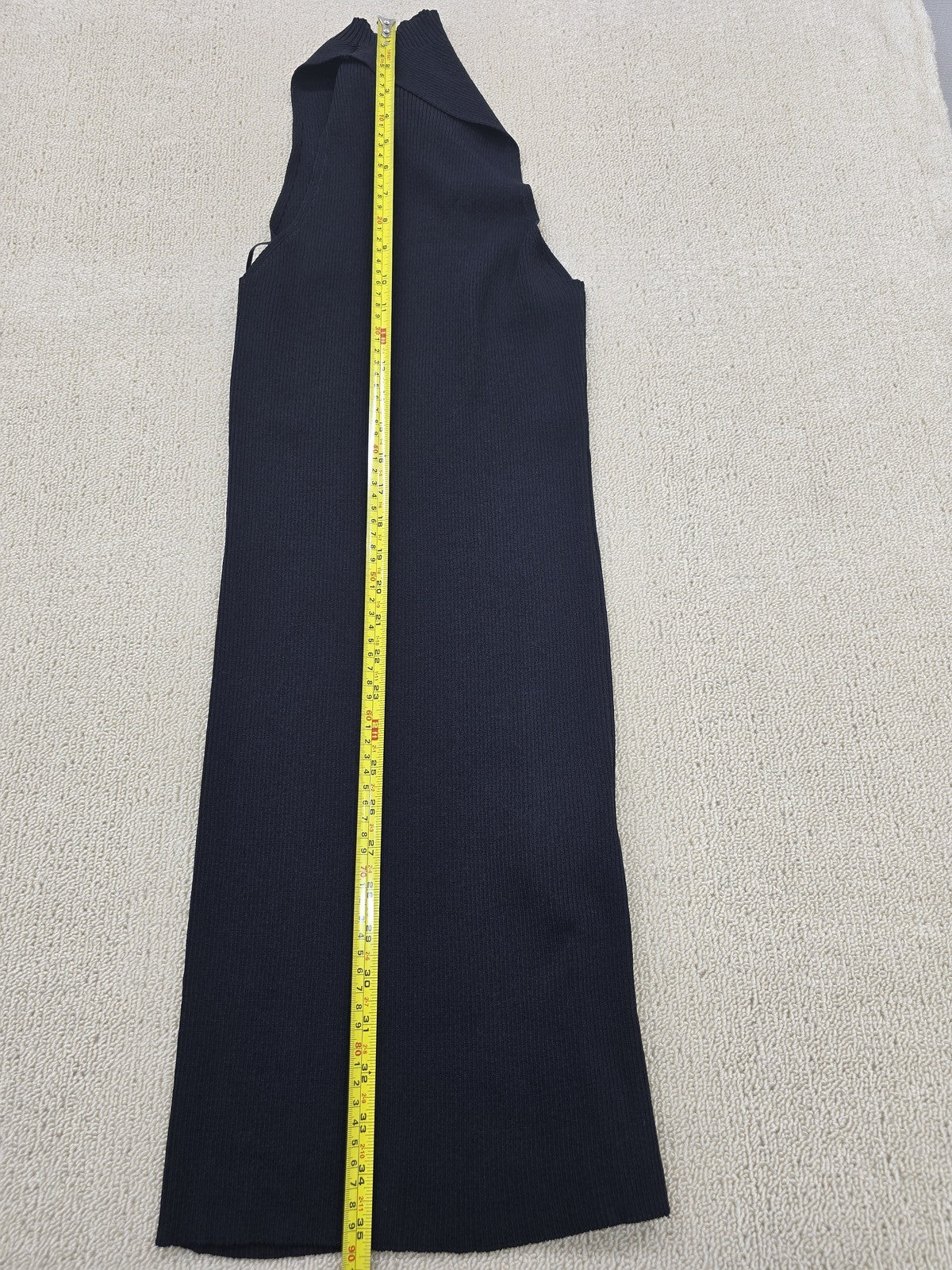 Gina Tricot Black Turtleneck Sleeveless Maxi Knit Dress S Open Back