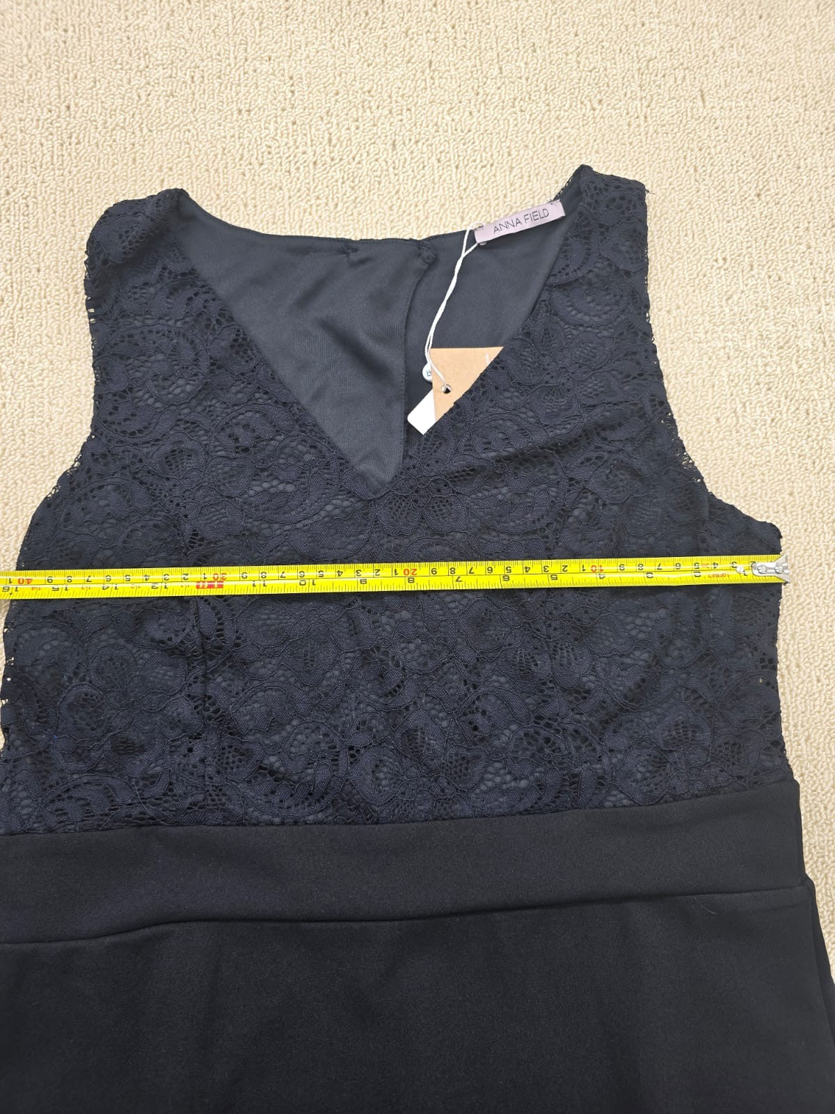 Anna Field Black Lace Cocktail Dress EU 42 Sleeveless V-Neck