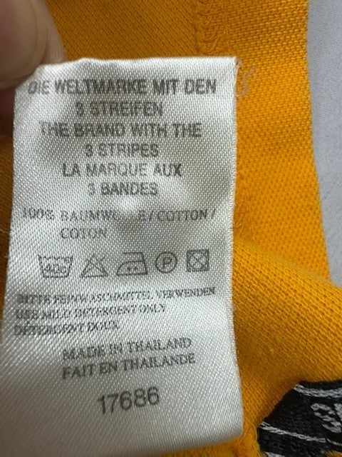Adidas Men's Yellow Polo Shirt Short Sleeve Size L Button