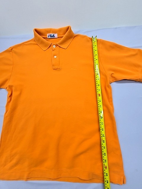Fila Orange Cotton Polo Shirt Men's XL Short Sleeve Button 48" Chest