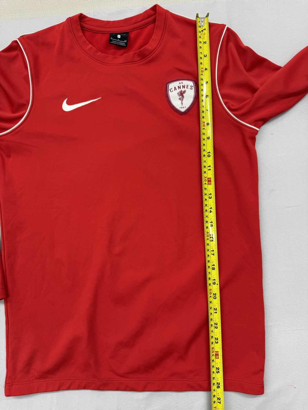 Nike Men's Red Dri-FIT Long Sleeve S Sport Crewneck Tee