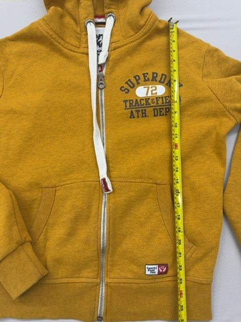 Superdry Men's Mustard XL Zip Track & Field Hoodie Cotton Blend