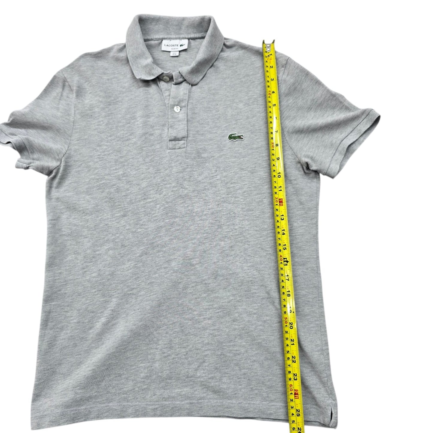 Lacoste Men's Gray Slim Fit Polo Shirt Size M