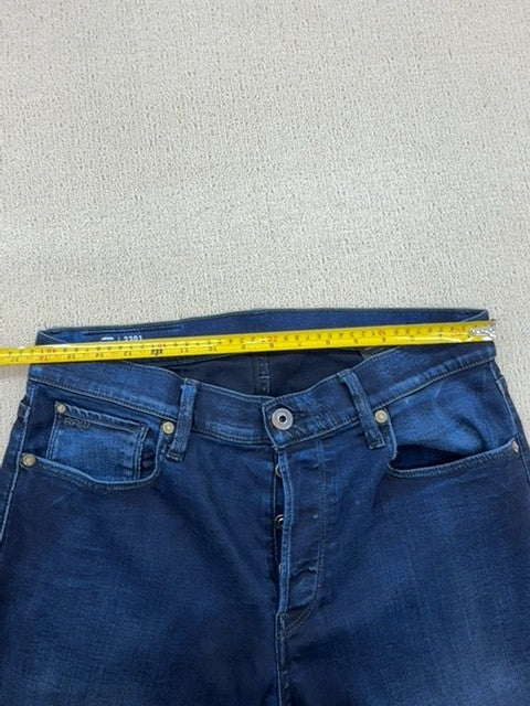 G-Star Raw Men's Blue Slim 3301 Jeans 34/34 Stretch Raw