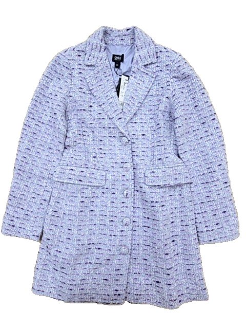 Only Women's Purple Tweed Blazer Button Up Long Sleeve Size M