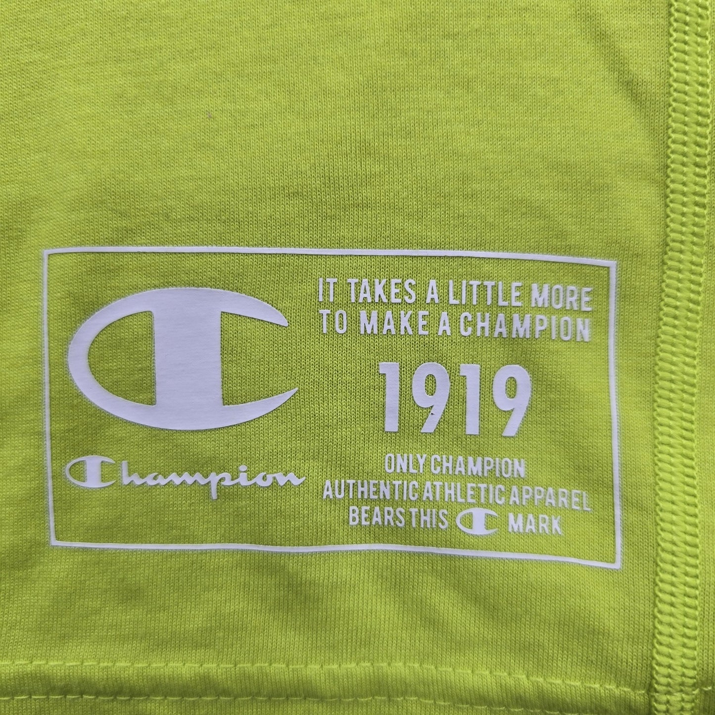 Champion Men's Neon Lime Green T-Shirt Small Cotton Crew Neck