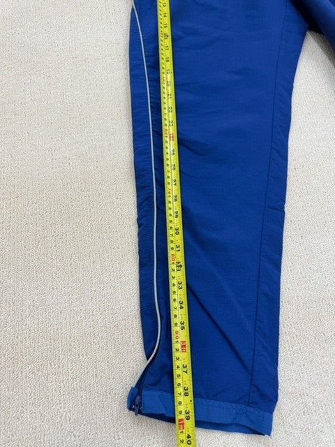 Adidas Men's Blue Track Pants Size 5 Drawcord Zip Pockets Tapered