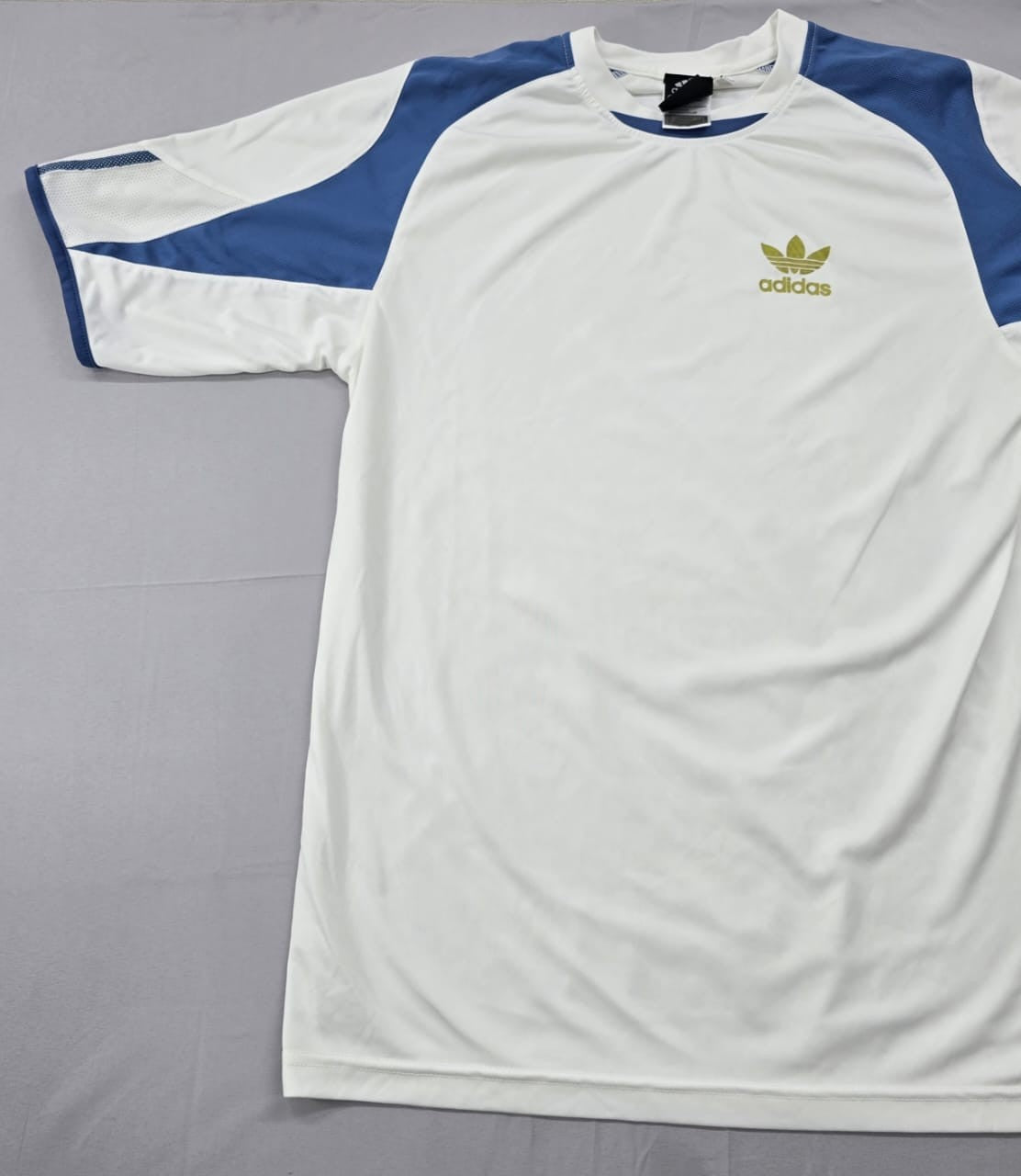 Adidas Men's White Striped Soccer Jersey XL Short Sleeve