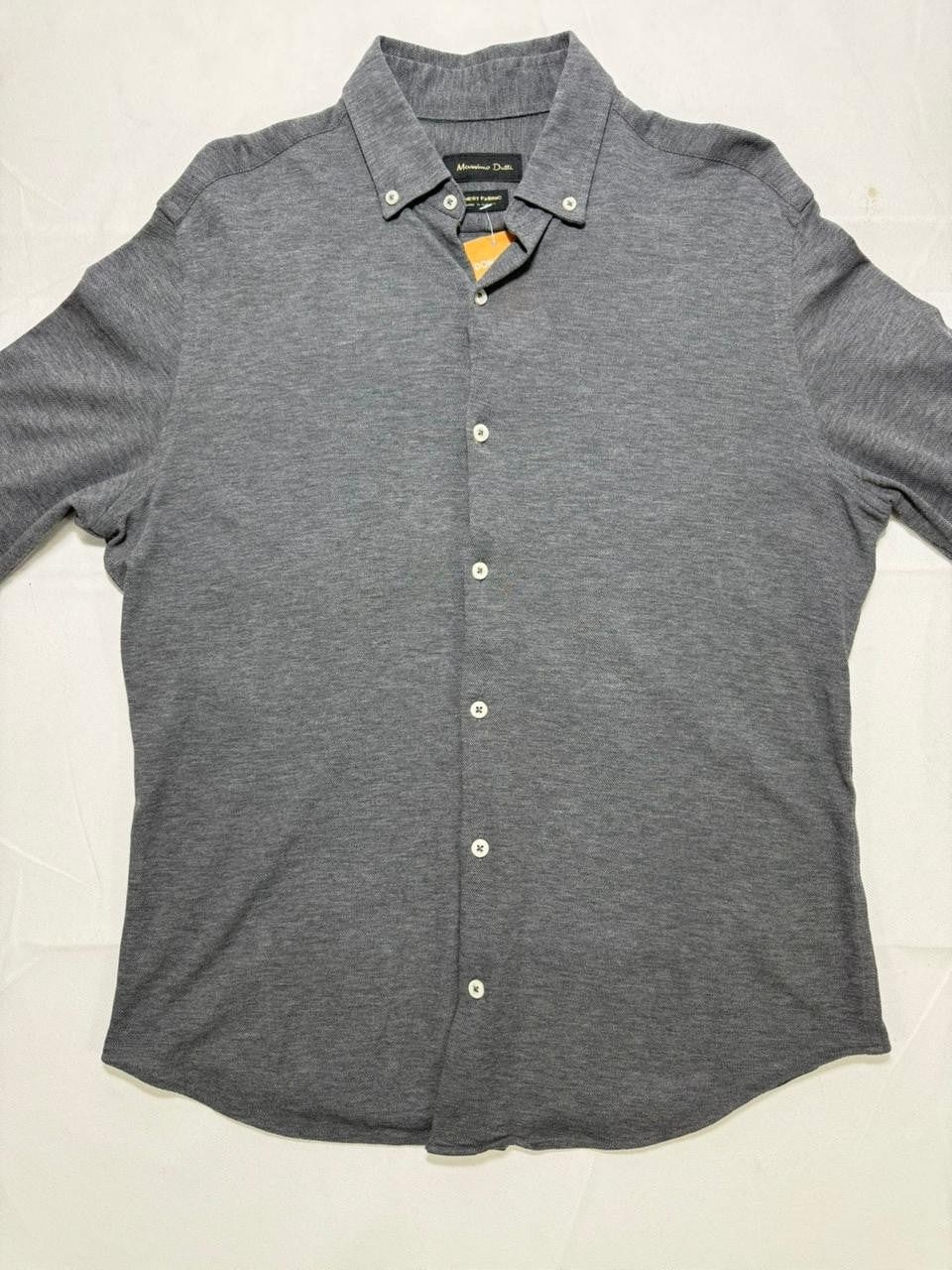 Mossimo Dutti Shirt - Large Gray Button Front Finest Fabric Preppy Casual Top