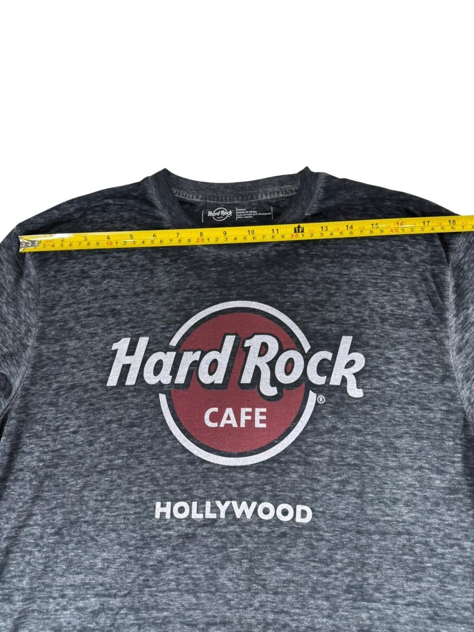 Hard Rock Cafe Hollywood T-Shirt Men's Size Large Gray Graphic Short Sleeve