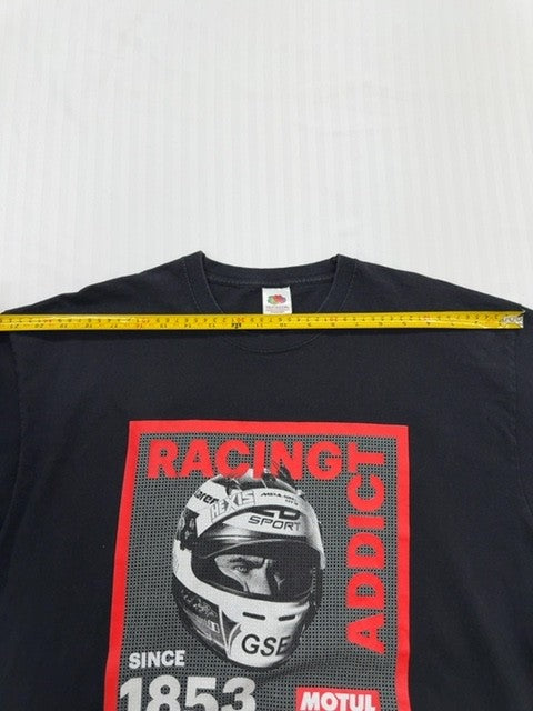 Fruit of the Loom Men's Black Racing Graphic T-Shirt XL