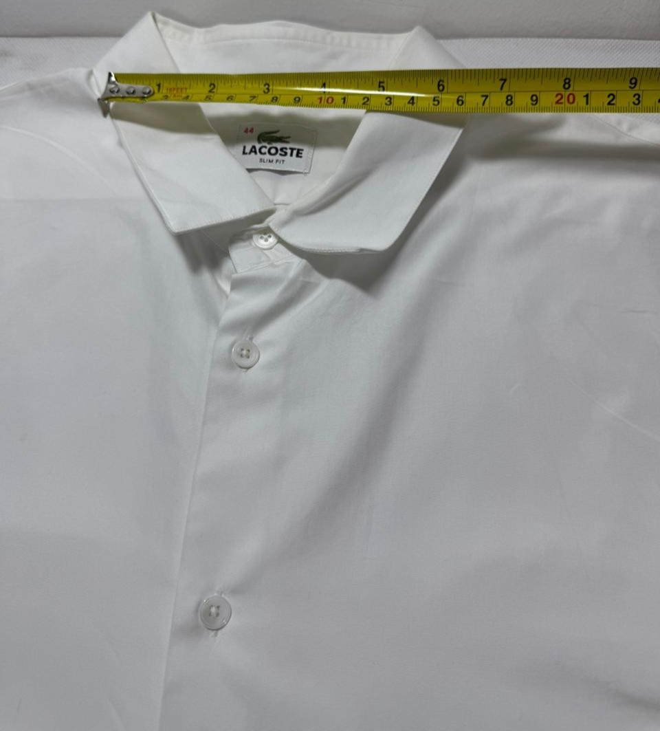 Lacoste logo-patch cotton blend shirt slim fit - Size 44