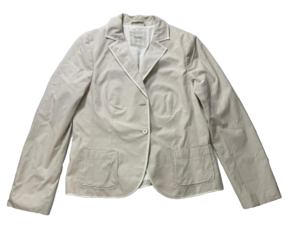 Classic Blazer Coat Beige Striped Men's - Size 12