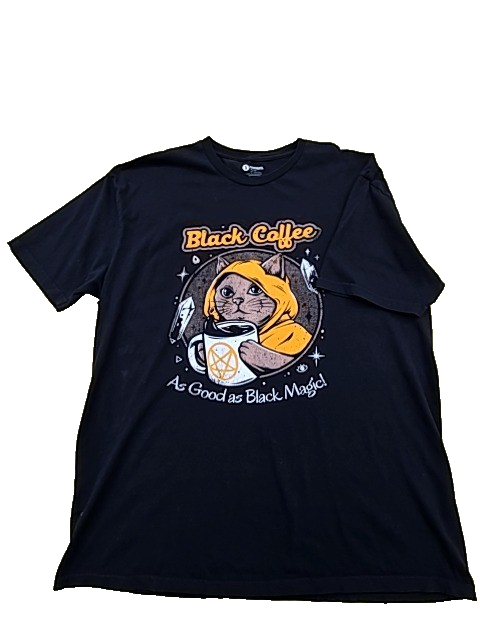 Ilustrata Men's Black T-Shirt – Size XL, Cat 100 cat 100, Graphic