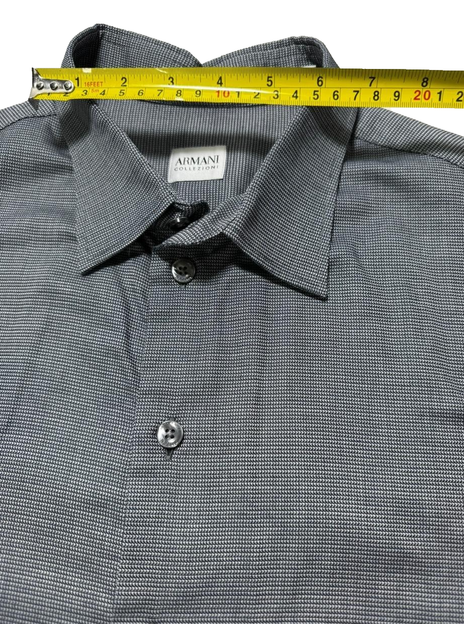 Armani Premium Business Long Sleeve Shirt In Black | Size XL | Men