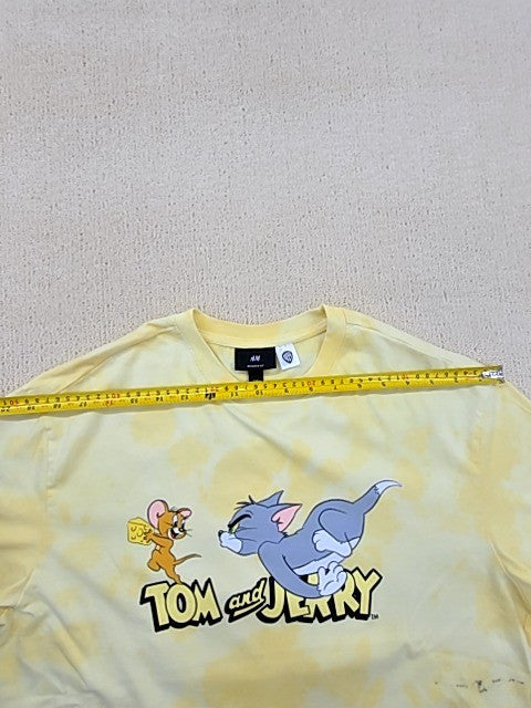 H&M Kids Tom & Jerry Light Yellow Cartoon T-Shirt S Relaxed Cotton