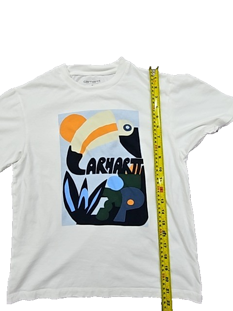 Carhartt Men's White Graphic Short Sleeve T-Shirt Size S