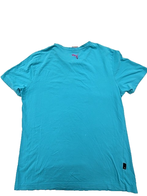 PUMA Men's L Turquoise Barcode Short Sleeve Sportlifestyle T-Shirt