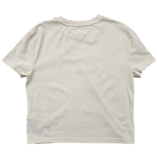 Tommy Jeans Cream XS Crew Neck T-Shirt Embroidered Logo