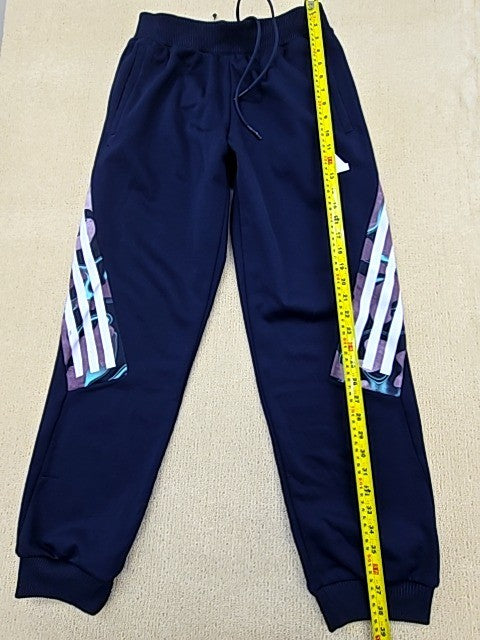 Adidas Men's Navy Striped Jogger Pants Size M Regular Fit