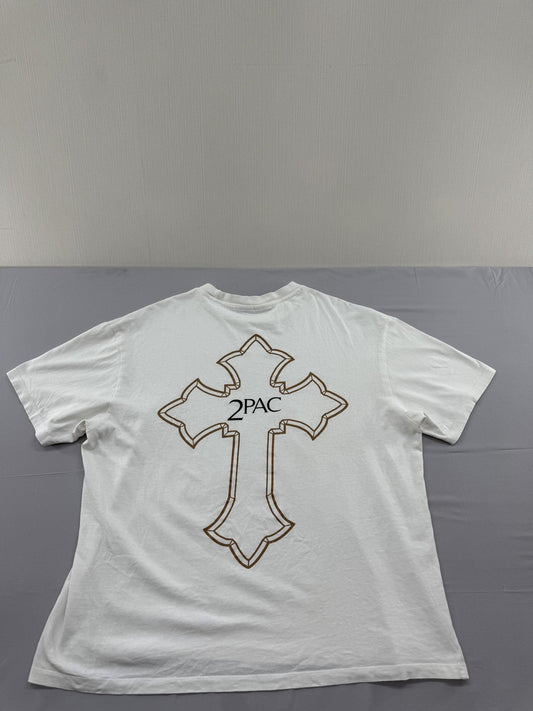Bershka Tupac 2Pac White Cotton T-Shirt Men's M Short Sleeve