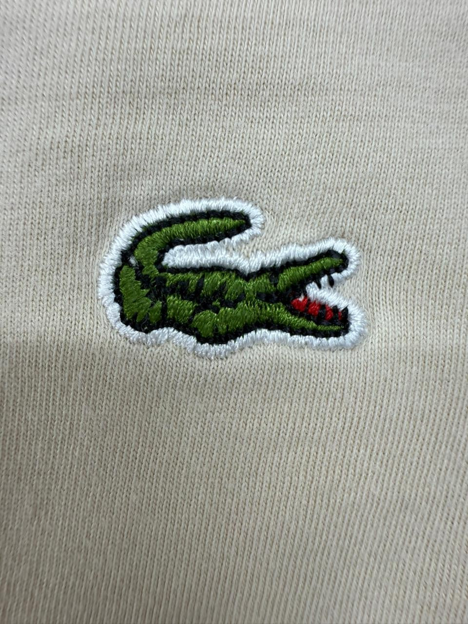 Lacoste Men's Beige V-Neck Short Sleeve T-Shirt XL Cotton New