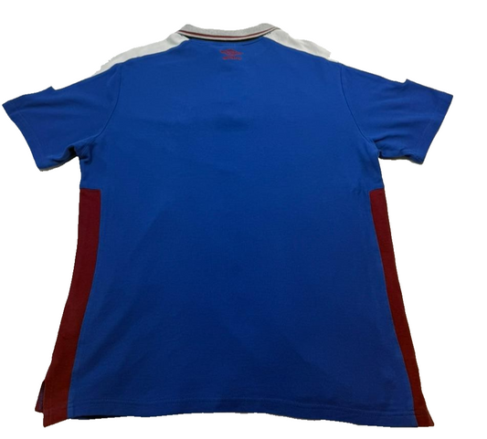 Umbro Men's Blue Polo Shirt – Size XL, Logo, Short Sleeve